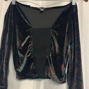 UO Velvet Paisley Crop Top